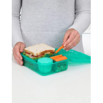 Sistema 1.65L Bento Cube Lunch Box With Compartments, Green