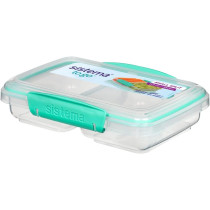 Sistema Small Food Storage Container With Split Sections 350ml, Green/Clear