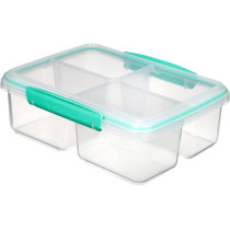 Sistema Small Food Storage Container With Split Sections 1.74L, Green/Clear