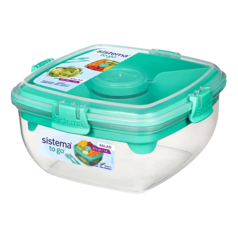 Sistema To Go Salad Bowl With Lid 1.1L, Green