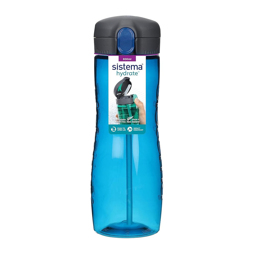 Sistema Hydrate Quick Flip Water Bottle With Straw 800ml