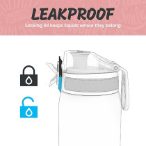 Ion8 One Touch Sport Leakproof Water Bottle 350ml, Rose Quartz