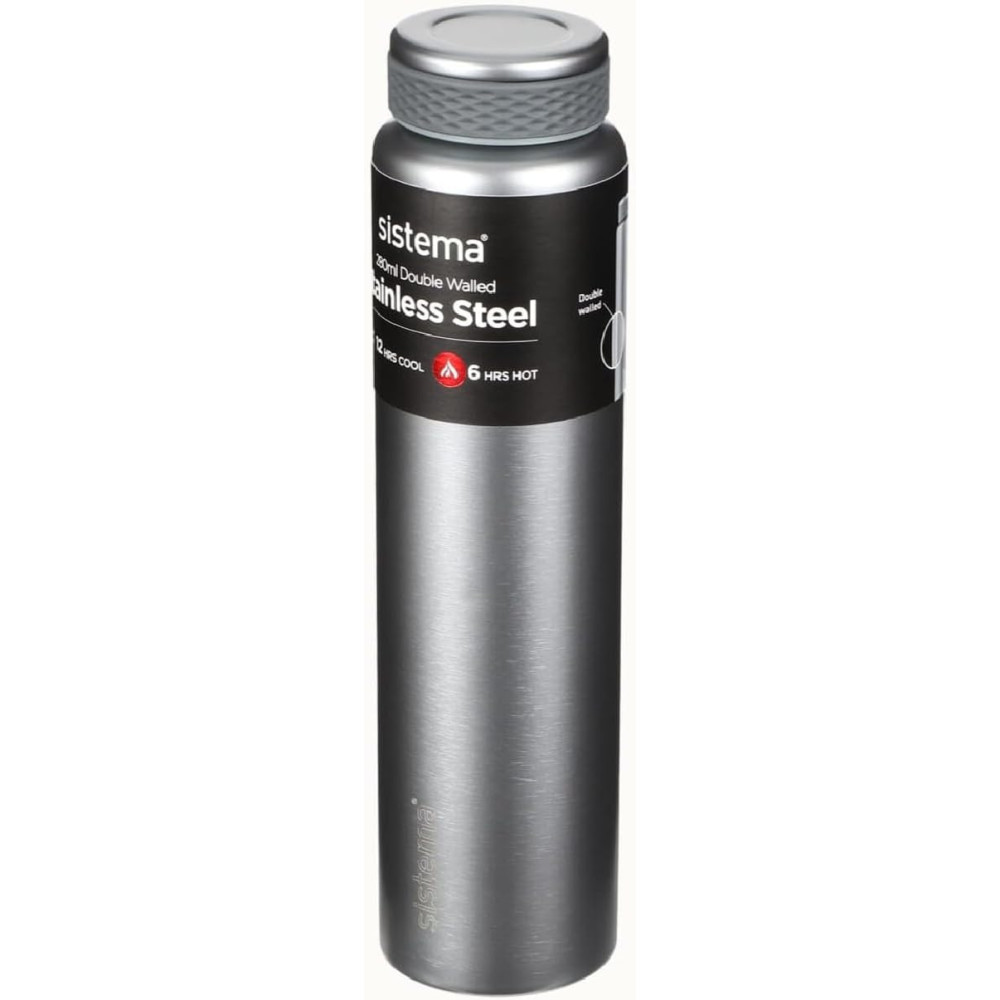 Sistema Hydrate Stainless Steel Double Wall Vacuum Insulated Water Bottle 280ml, Silver