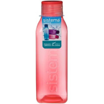 Sistema Square Bottle, Best For Work, Schools And,On The Go, Leak Proof, Easy Grip Square Shape, Is Impact Resistant, Dishwasher Safe And Phthlate And BPA Free, Orange, 1 Liter