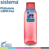 Sistema Square Bottle, Best For Work, Schools And,On The Go, Leak Proof, Easy Grip Square Shape, Is Impact Resistant, Dishwasher Safe And Phthlate And BPA Free, Orange, 1 Liter