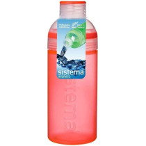Sistema Trio Bottle, Portable With Screw Top Lid Freezer, Dishwasher And Microwave Safe Without Lid And BPA Free, Orange, 580Ml