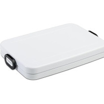 Mepal Lunch Box Take a Break Flat Compartment Lunch Box Ideal for Meal Prep, Sandwich Box, Dishwasher Safe, Capacity 800 ml, White