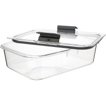 Sistema Brilliance Food Storage Container, Lightweight, 2Liter, Clear/Grey