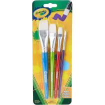 Crayola 4 Pieces Durable All Purpose Arts and Crafts Flat Brush Set, 803440
