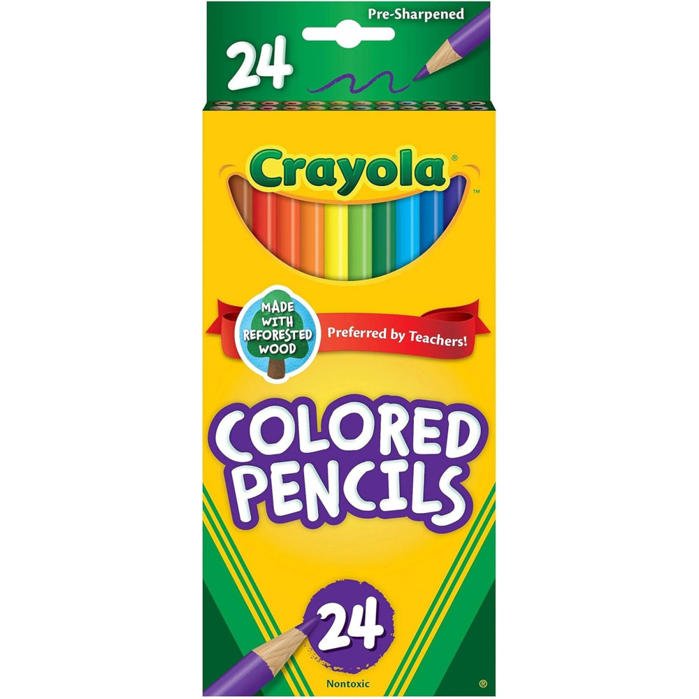 Crayola Colored Pencils, Multi-Colour, Long, 24 Count, Cy68-4024, 803729