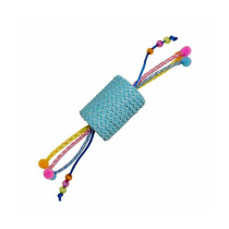 Duvo+ Jolly Blue Roll With Ropes Toy For Cats, 22 x 4.5 x 4.5 cm