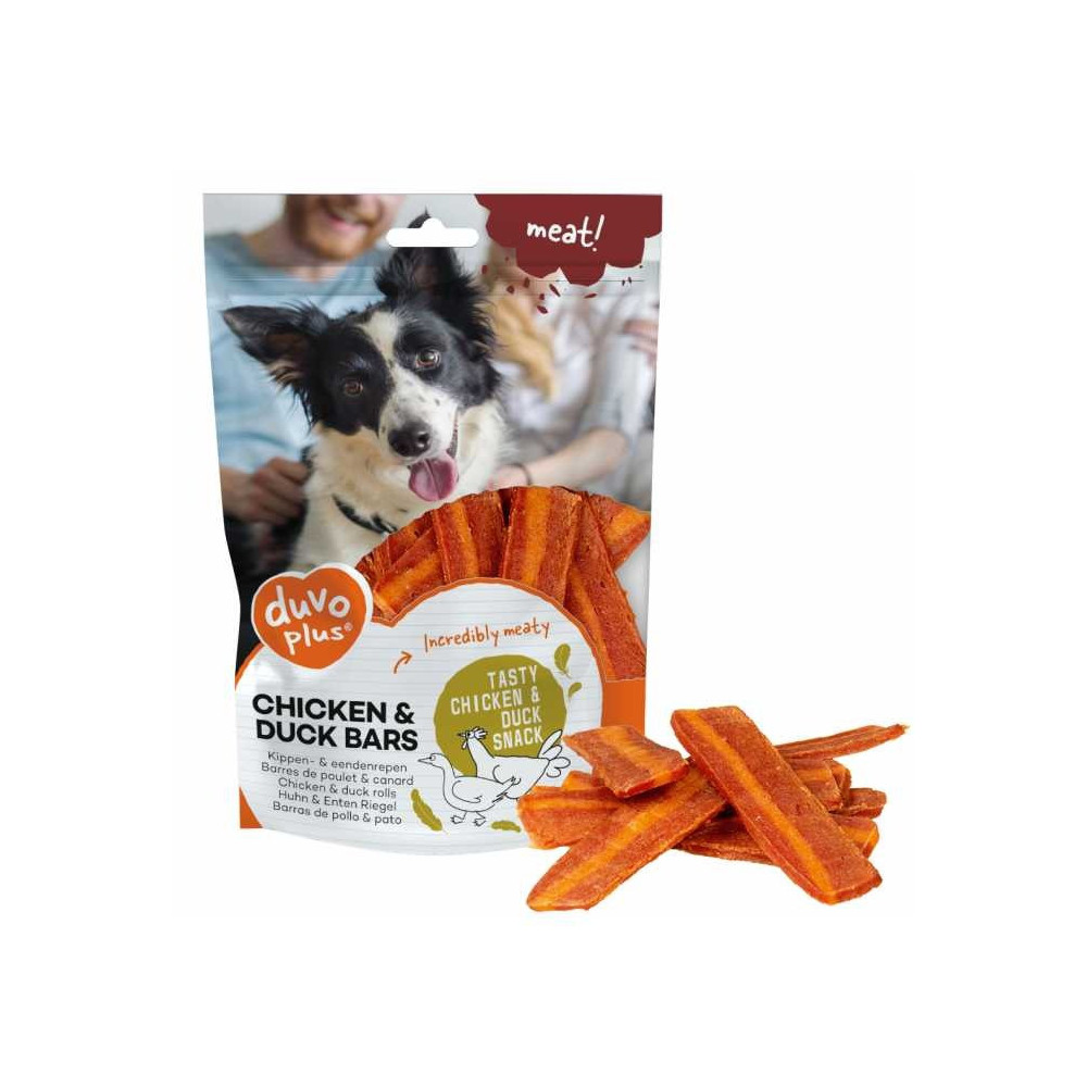 Duvo+ Meat Chicken And Duck Bars Treats For Dogs, 100 Gram, 9 Pcs