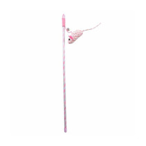 Duvo+ Playing Rod Catchy Paper Mouse Toy For Cats, Pink