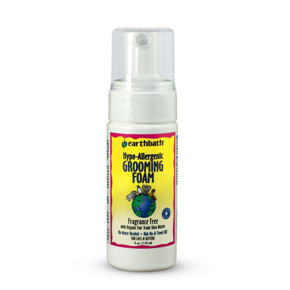 Earthbath Hypo-Allergenic Grooming Foam Waterless With Shea Butter For Cat And Kittens, 118 ml