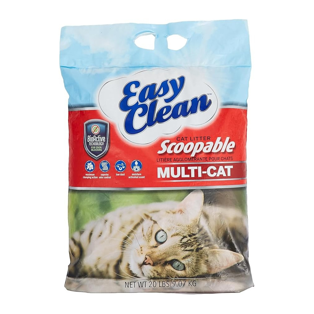 Easy Clean Scoopable Scoopable Superior Odor Control Multi-Cat Litter, 9.7 Kg