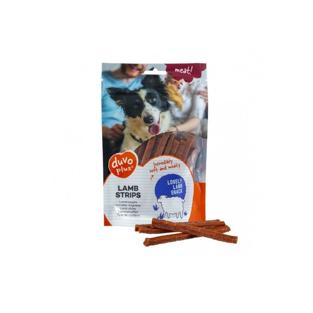 Duvo+ Lamb Strips Dog Snack, Lamb Flavour, 80G