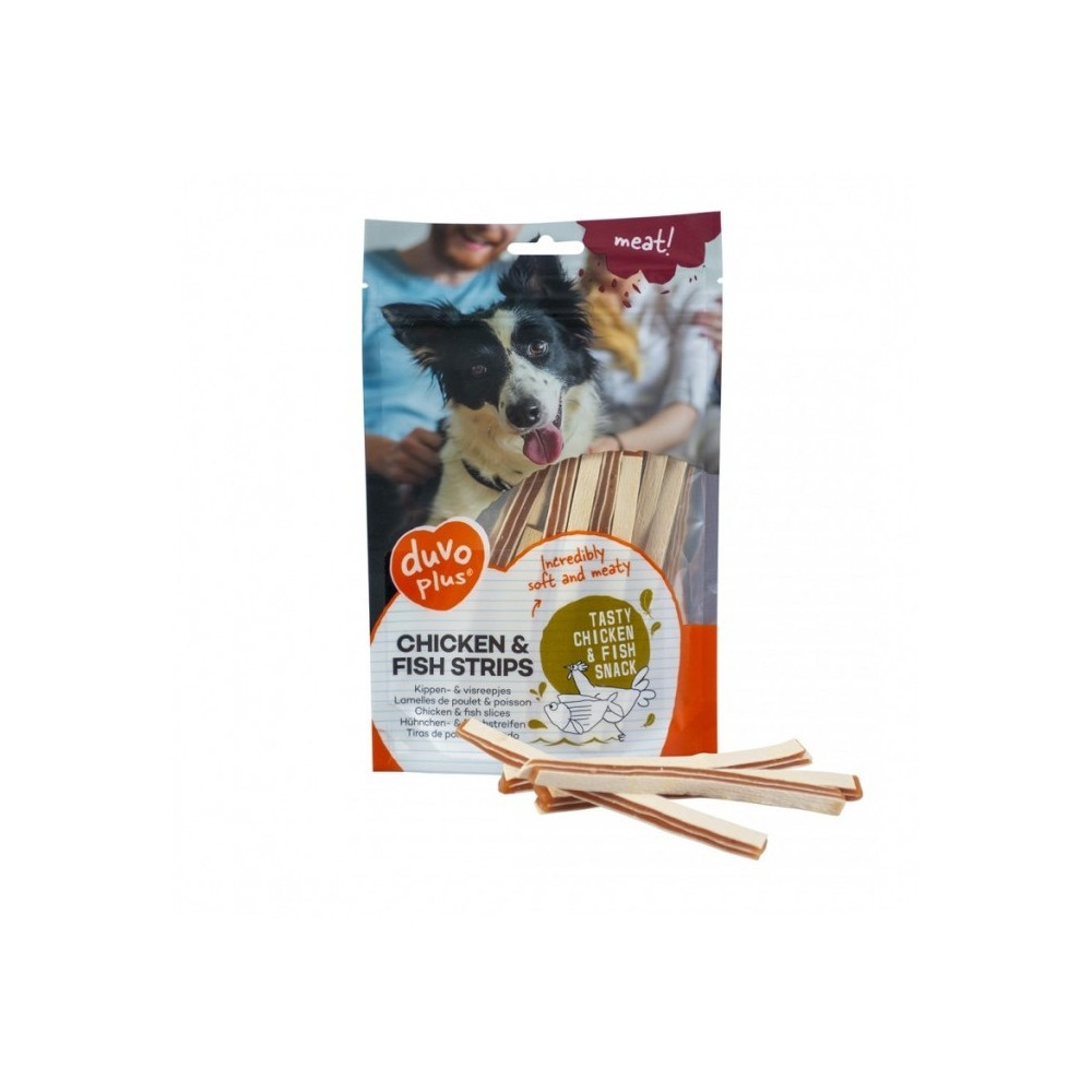 Duvo+ Chicken And Fish Strips Dog Snack, 80G