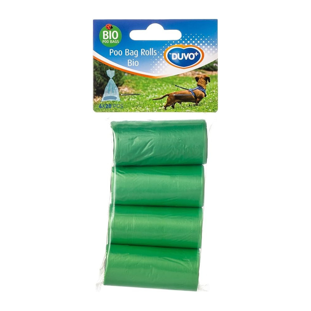 Duvo+ Waste Bags Hygienic Colourful Poo For Dog, 80-Pieces, Green