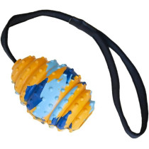 Duvo+ Rubber Rugby Smash Multicolour Dog Toy, 40 x 6.8 x 6.8Cm Sizes, Medium