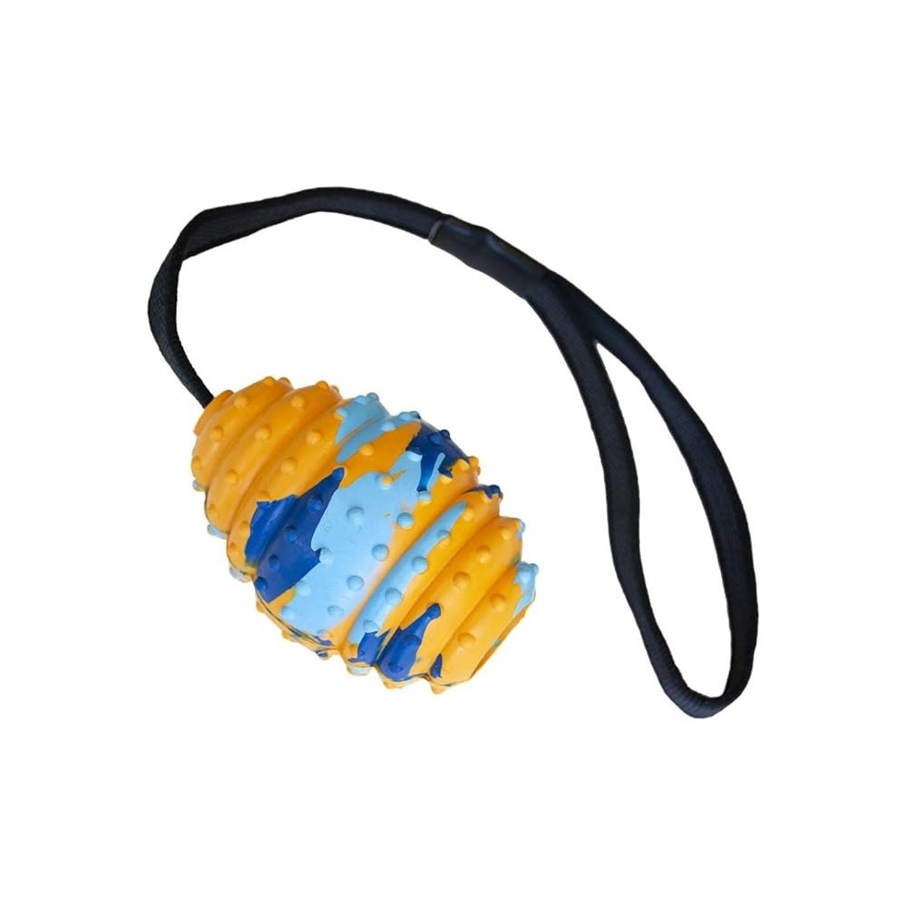 Duvo+ Rubber Rugby Smash Multicolour Dog Toy, 40 x 6.8 x 6.8Cm Sizes, Medium