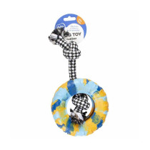 Duvo+ Rubber Tire Smash And Cotton Rope Multicolour, Small Size