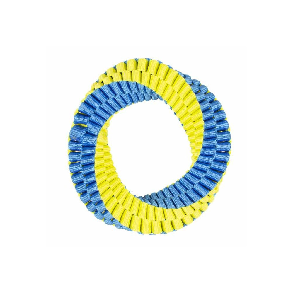 Duvo+ Supa Nylon Hoop Toy For Dog, Blue/Yellow, 13 x 13Cm