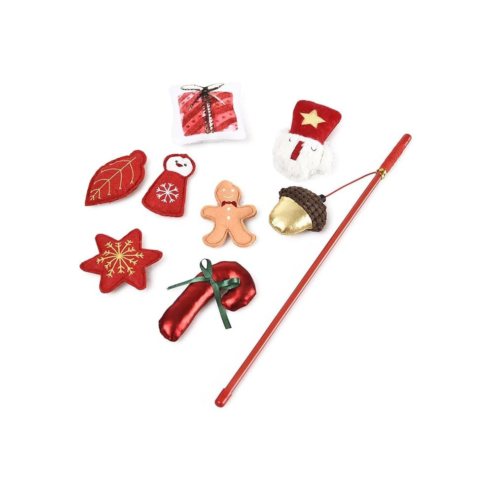 Duvo+ Xmas Gift Box For Cat Toy, Multicolour, 8Pcs, 40 x 6Cm