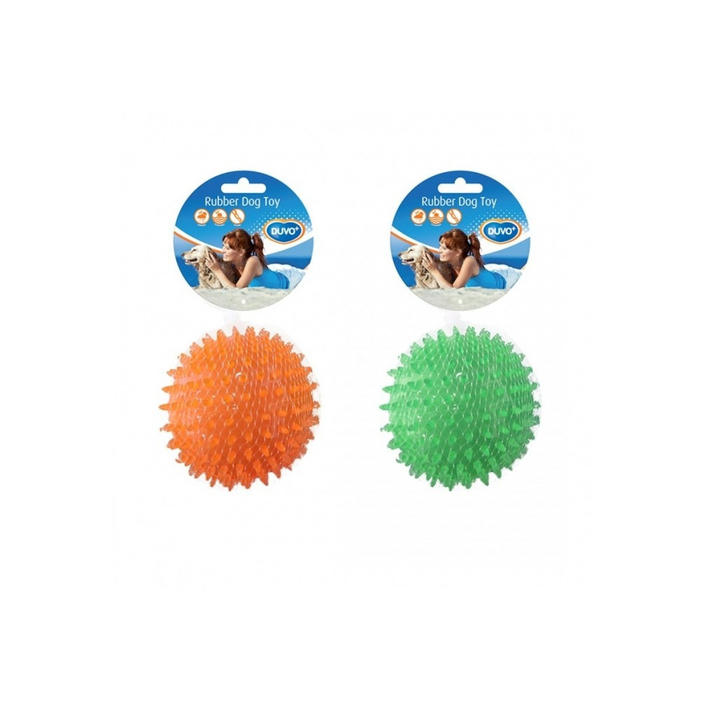 Duvo+ Tpr Hedgehog Ball Floating Dog Toy, 8 Cm, Orange/Green