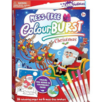 Hinkler Incredibles Color Burst Christmas Colour Kit With 16 Pages And 6 Mess Free Markers, Multicolour