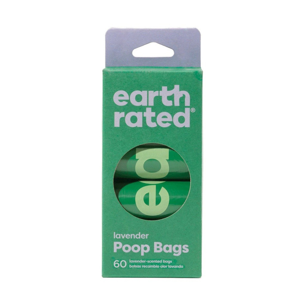 Earth Rated Dog Poop Bags Refill Rolls Lavender, 60 Bags On 4 Rolls