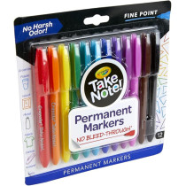 Crayola No Harsh Odor, No Bleed Through Permanent Markers With Fine Point Pack Of 12, Multicolour