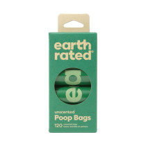 Earth Rated Dog Poop Bags Refill Rolls, Unscented, 120 Bags