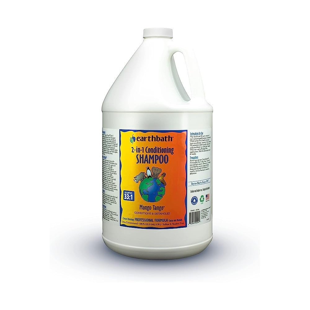 Earthbath 2In1 Conditioning Shampoo Mango Tango Conditions And Detangles, 3.78 Litre