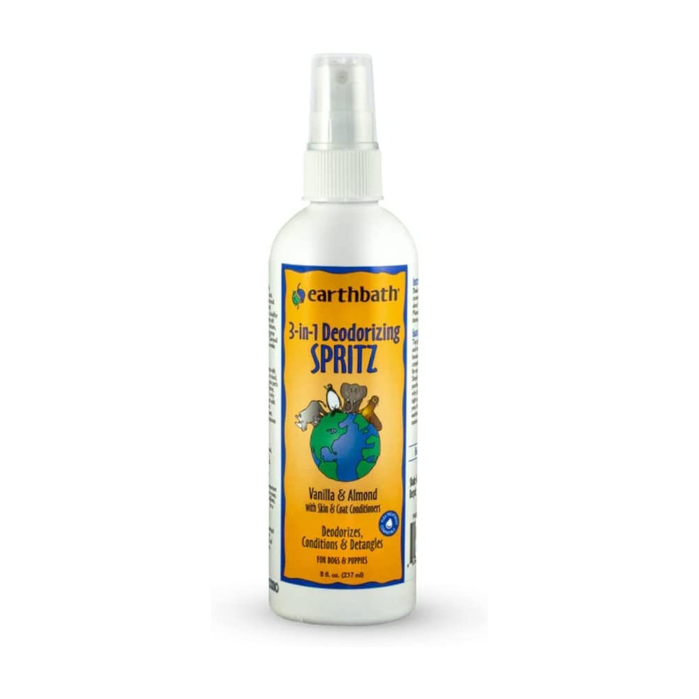 Earthbath Natural Deodorizing Spritz Vanilla Almond Scent Pump Spray, For Dogs And Puppies, 237 Ml