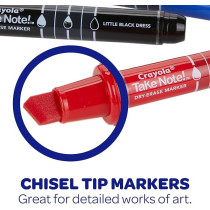 Crayola Take Note Dry Erase Markers With Chisel Tip Pack Of 12, Multicolour