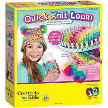 Creativity for Kids Quick Knit Loom Kit, Knitting Kit for Kids, Make Your Own Pom Pom Hat And Accessories, Knitting Loom Crafts for Kids