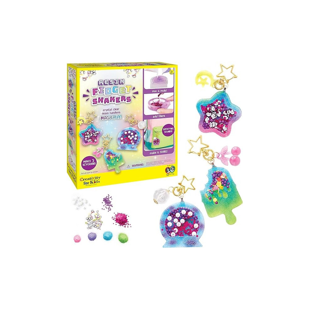 Creativity for Kids Resin Fidget Shakers Create 3 Sensory Keychains, DIY Crafts Neon Age 8-10+3 x 6336000