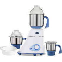 Preethi Blue Leaf Diamond 750 Watt Mixer Grinder with 3 Jars, Blue And White