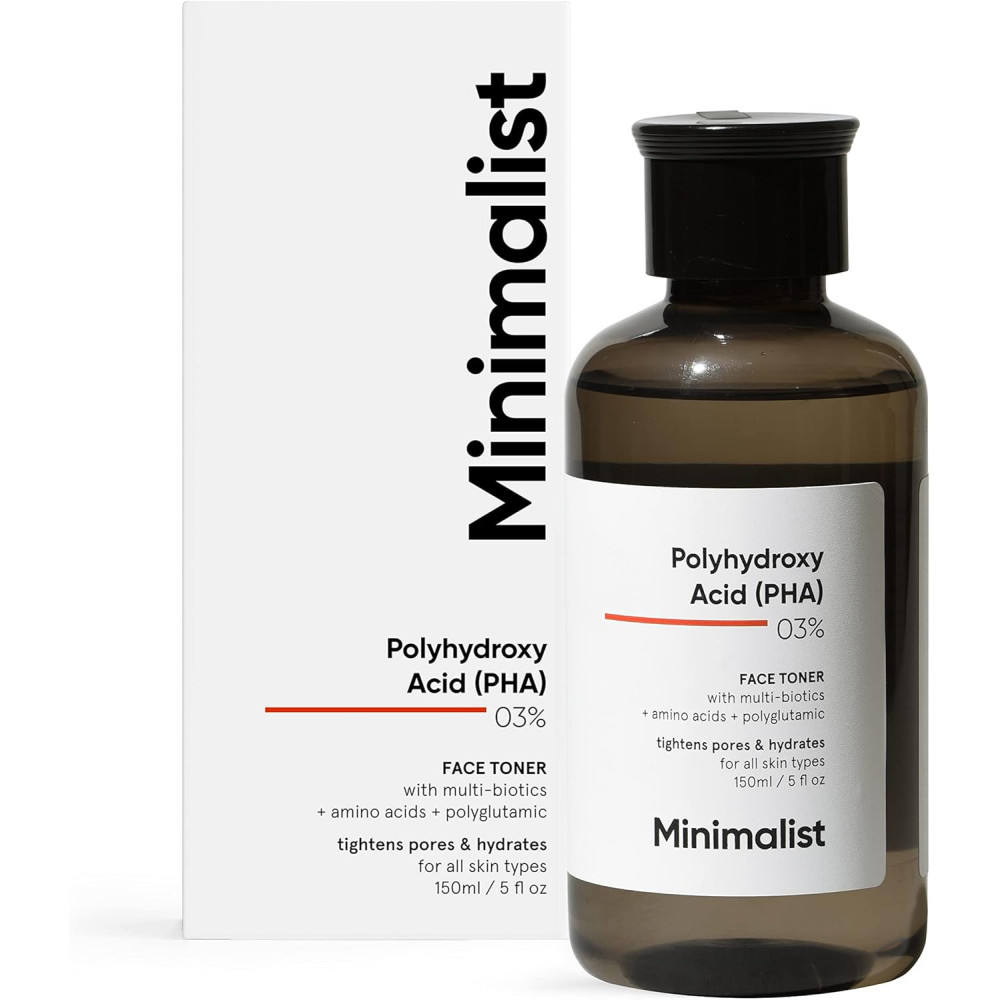 Minimalist PHA 3 Percent Alcohol Free Toner 150ml, Pore Tightening And Mild Exfoliation For Oily, Acne Prone, Sensitive And Normal Skin, Hydrating Face Toner For Glowing Skin