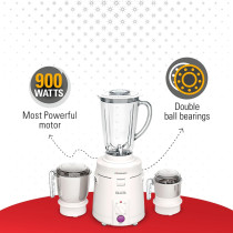 Sujata Supermix, Mixer Grinder, 900 Watts, 3 Jars, White