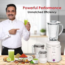 Sujata Supermix, Mixer Grinder, 900 Watts, 3 Jars, White
