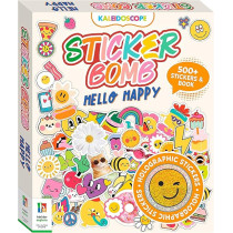 Hinkler Kaleidoscope Sticker Bomb Hello Happy, Holographic Stickers With Sticker Book For Kids, Multicolour