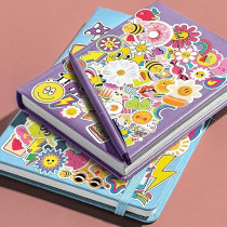 Hinkler Kaleidoscope Sticker Bomb Hello Happy, Holographic Stickers With Sticker Book For Kids, Multicolour