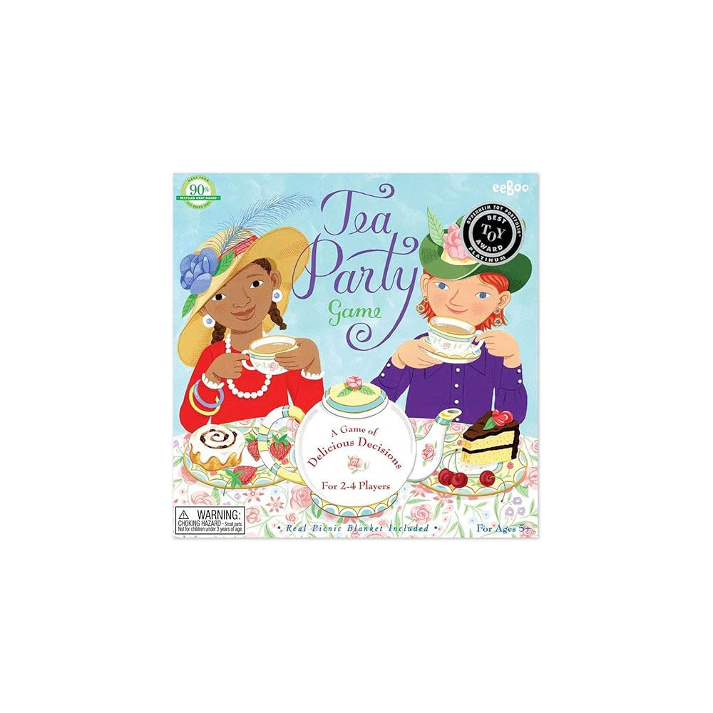 Eeboo Tea Party Spinner Game, Kids Board Game For Kids 5 Years And Above