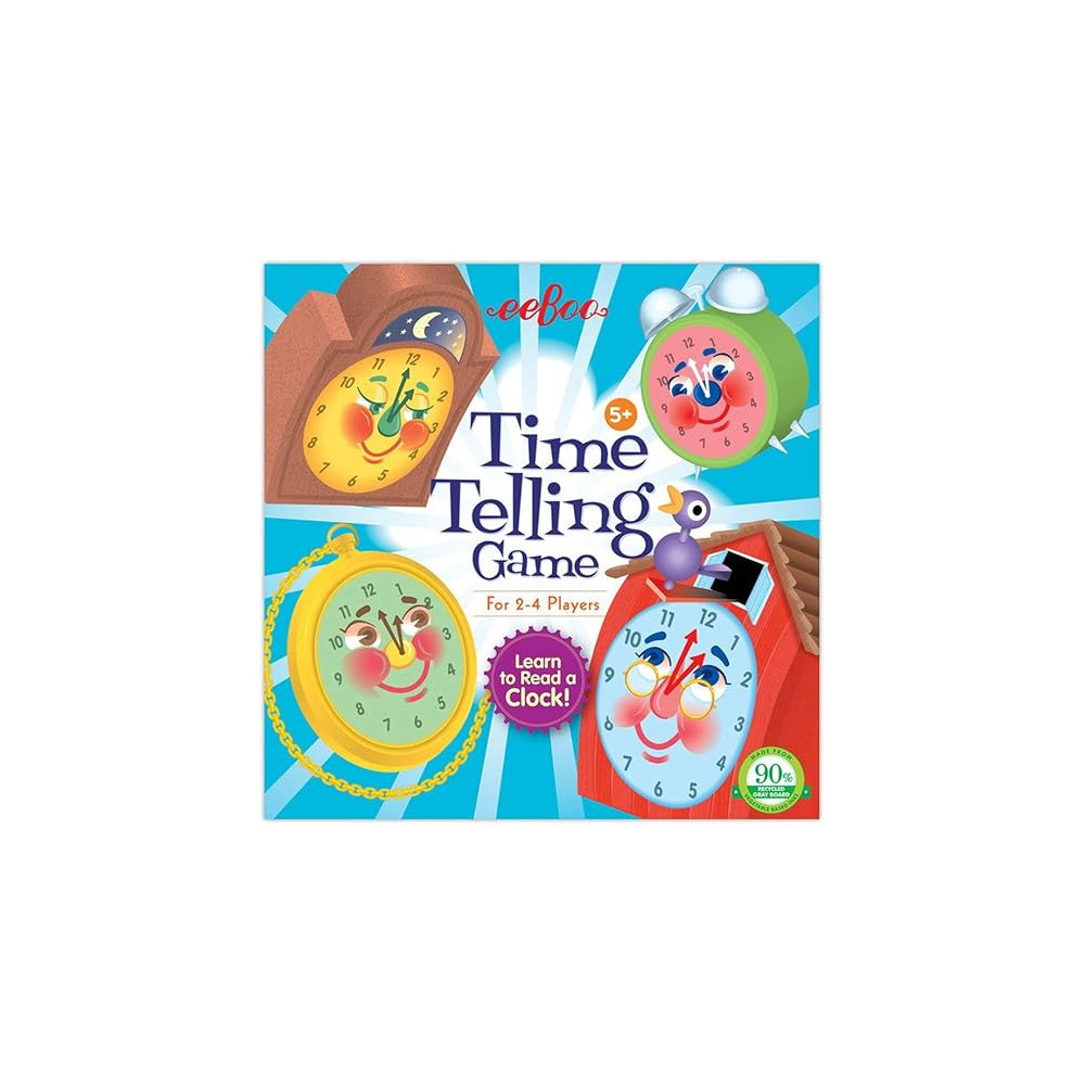 Eeboo Learn To Read A Clock Time Telling Game For Kids 5 Years And Above