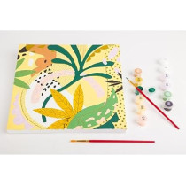 Hinkler Art Maker Paint by Numbers Foil Reflections Jungle Jumble (Includes Canvas + 12 Paints + 2 Paintbrushes)