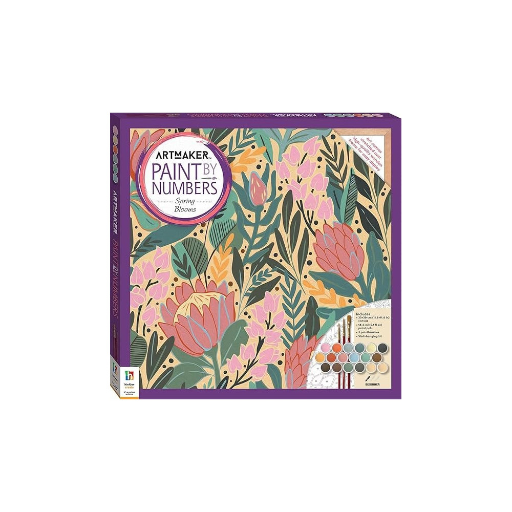 Hinkler Art Maker Paint by Numbers Spring Blooms, Creative Thinking