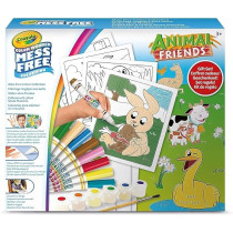 Crayola Color Wonder Non Staining Farm Friends Gift Set 30 Colouring Pages, 8 Felt-Tip Pens, 6 Tempera Colours, 1 Brush, Age 3,4,5 Years