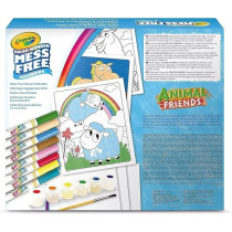 Crayola Color Wonder Non Staining Farm Friends Gift Set 30 Colouring Pages, 8 Felt-Tip Pens, 6 Tempera Colours, 1 Brush, Age 3,4,5 Years