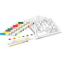 Crayola Color Wonder Non Staining Farm Friends Gift Set 30 Colouring Pages, 8 Felt-Tip Pens, 6 Tempera Colours, 1 Brush, Age 3,4,5 Years